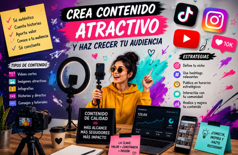 Cómo crear contenido atractivo para redes sociales y aumentar tu audiencia.