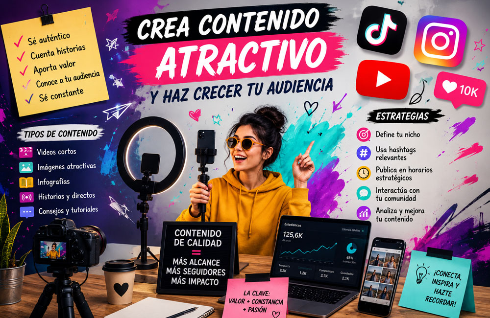 Cómo crear contenido atractivo para redes sociales y aumentar tu audiencia