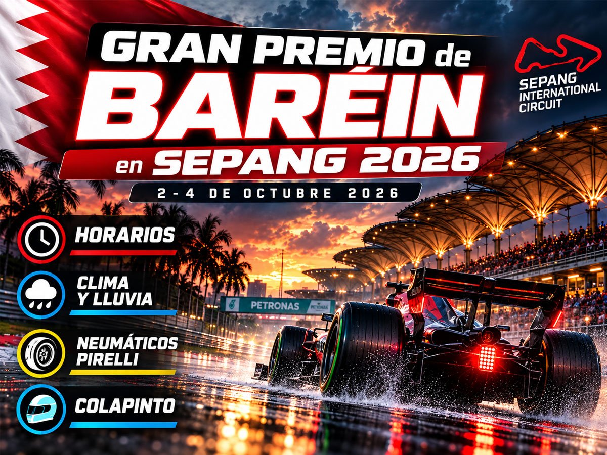 GP de Baréin F1 2026 en Sepang: horarios, clima, lluvia, neumáticos Pirelli y Colapinto